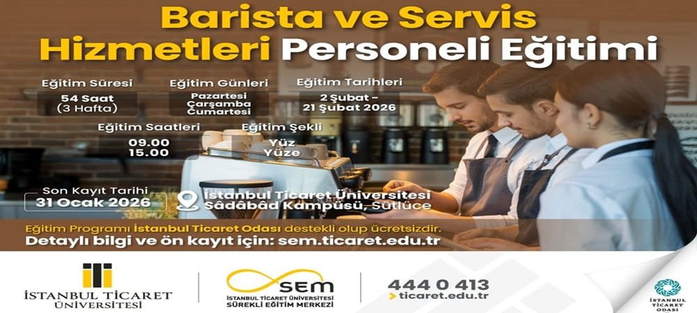Barista ve Servis Hizmetleri Personeli Eğitimi’nde Yeni Dönem 2 Şubat’ta Başlıyor